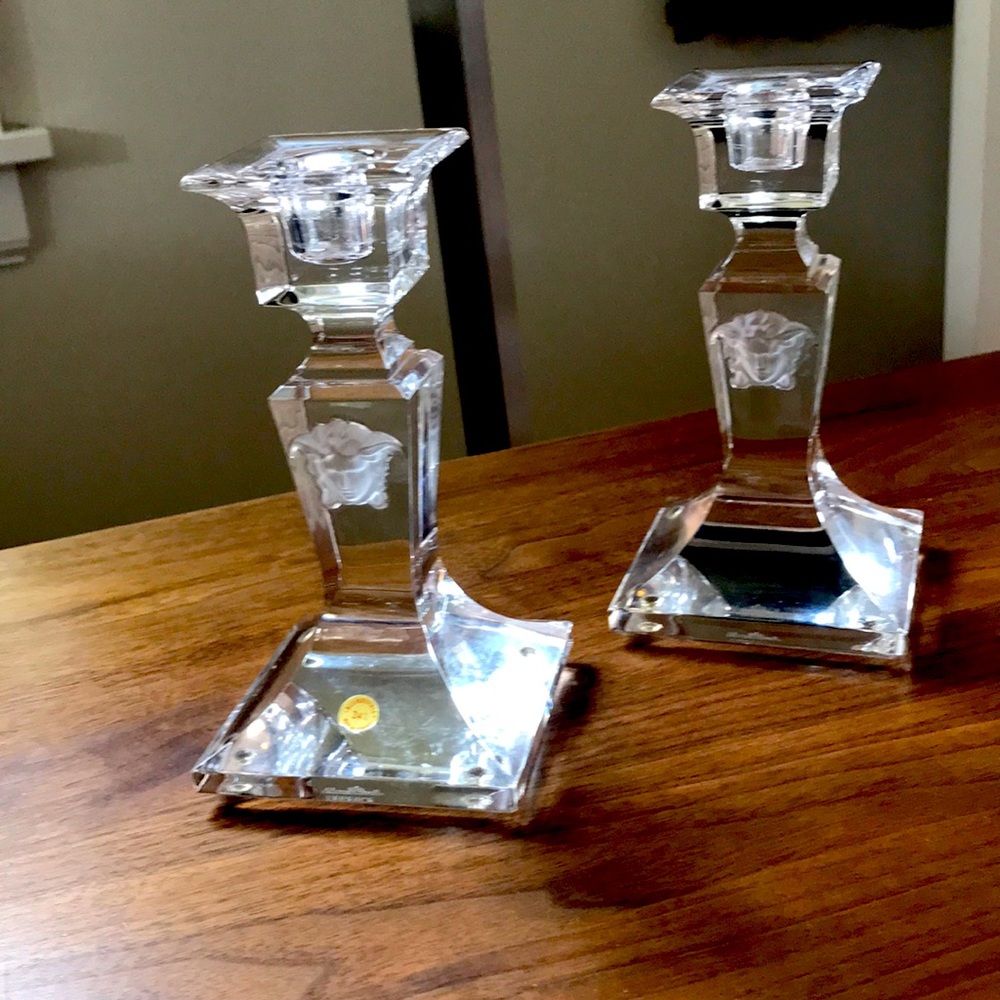 Versace Crystal Candle Holders (pair)